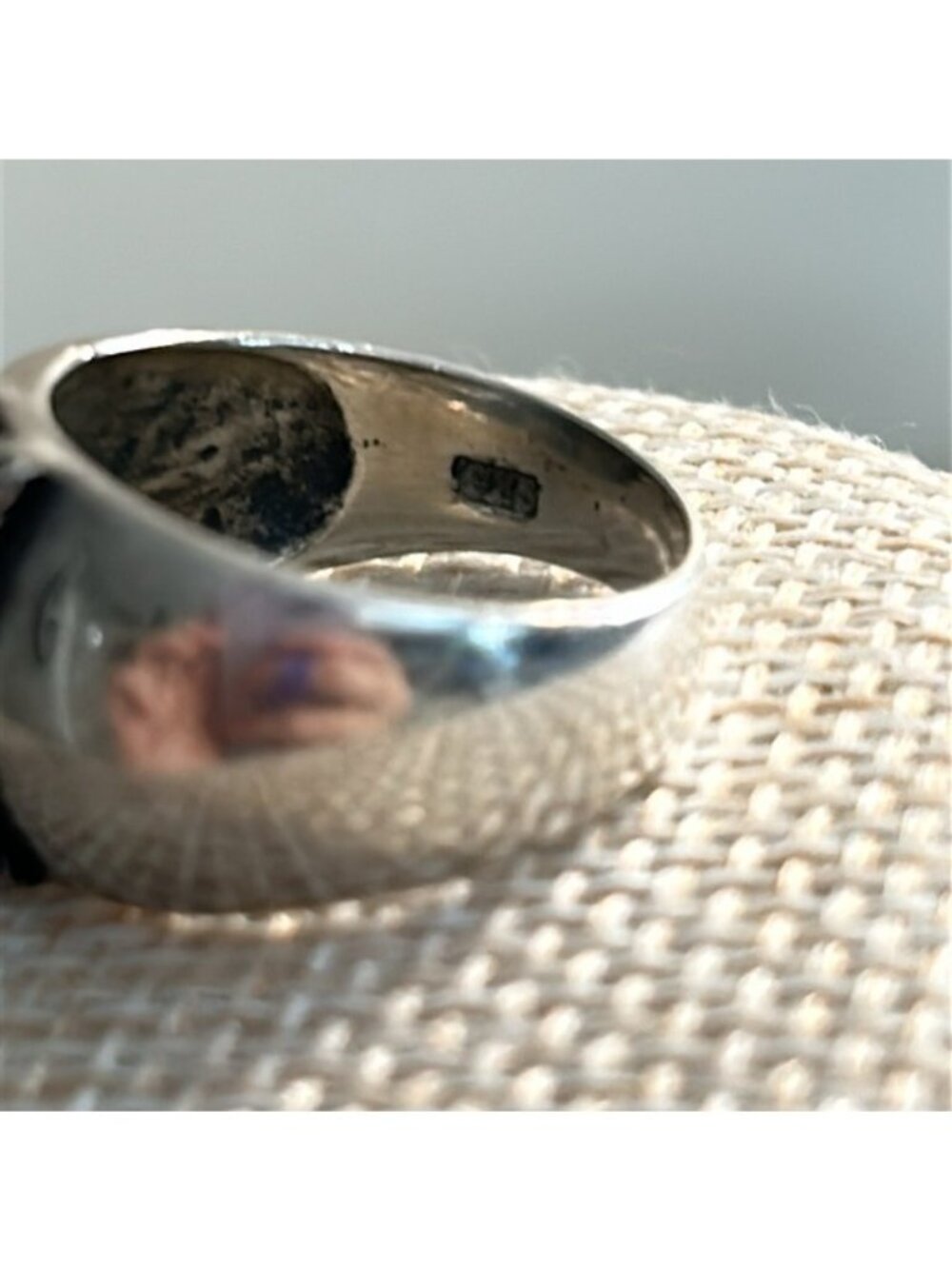 Vintage Sterling Silver 925 Bali Design Ring Size 8 58 Wide Cigar Band Bohemian - Picture 11 of 12